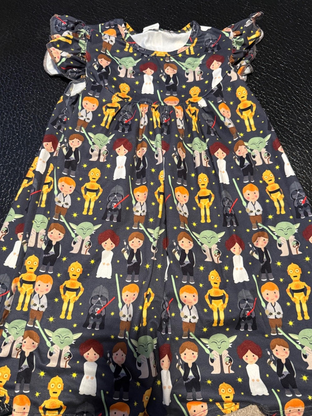 Girls' Star Wars Character Print Dress - Navy & Yellow